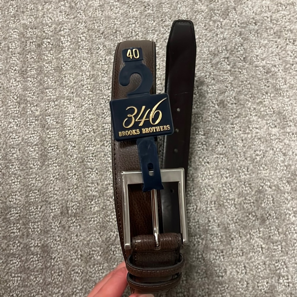 NWT Brooks Brothers brown leather belt